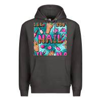 Smoke nail art hands and polish with turquoise leopard and glitter seamless  Premium Hoodie - BundleAndBundleShop