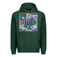 Nail Art Hands And Polish With Turquoise Leopard And Glitter Seamless  Premium Hoodie | Teevron