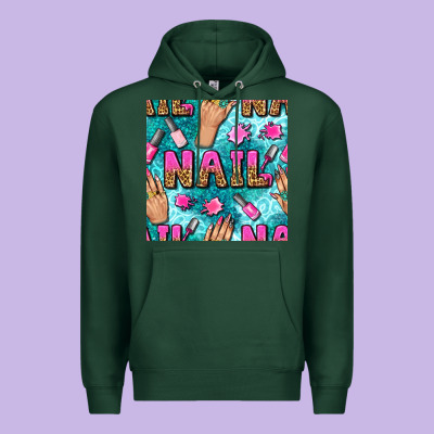 Nail Art Hands And Polish With Turquoise Leopard And Glitter Seamless  Premium Hoodie Designed By Bundleandbundleshop