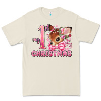 Bone my first christmas pink reindeer Premium Tee - MaliasSmallBusiness