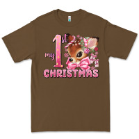 Cacao my first christmas pink reindeer Premium Tee - MaliasSmallBusiness