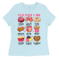 Baby Blue god says i am mexican pan dulce Ladies Tee - MaliasSmallBusiness