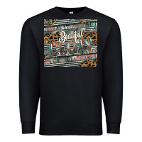 Black beautiful crazy Premium Sweatshirt - CowhideDigitalArt