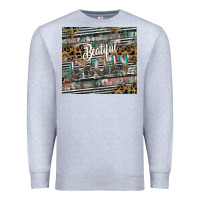 Heather Grey beautiful crazy Premium Sweatshirt - CowhideDigitalArt