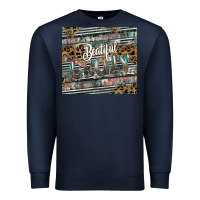 Navy beautiful crazy Premium Sweatshirt - CowhideDigitalArt
