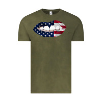 Vintage Olive Lips American Flag Vintage Tee - Bettercallsaul