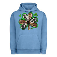 Pigment Pebble Blue western st patricks day shamrocks Urban Hoodie - Artiststas