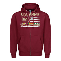 Burgundy Vietnam Veteran Shirt US Army Veteran Day Women Me Zipper Hoodie - tuanDangUi