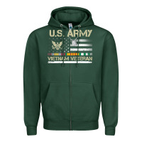 Sports Green Vietnam Veteran Shirt US Army Veteran Day Women Me Zipper Hoodie - tuanDangUi