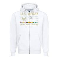 White Vietnam Veteran Shirt US Army Veteran Day Women Me Zipper Hoodie - tuanDangUi