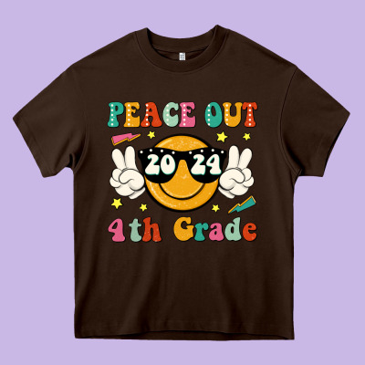 Peace Out 2024 4th Grade Heavy Core Tee Designed By Jahusdesignshop