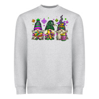Heather Grey mardi gras gnomes Heavyweight Sweatshirt - OliviaCreatesArt