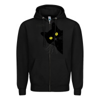 Black black cat day halloween black cat meow Zipper Hoodie - tuanDangUi