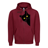 Burgundy black cat day halloween black cat meow Zipper Hoodie - tuanDangUi