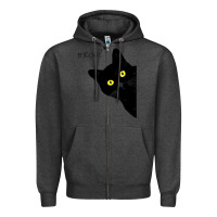 Charcoal Heather black cat day halloween black cat meow Zipper Hoodie - tuanDangUi