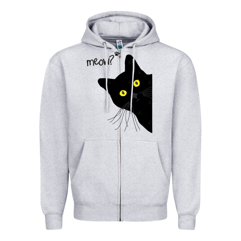 Black Cat Day Halloween Black Cat Meow Zipper Hoodie by tuanDangUi | Teevron