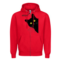 Red black cat day halloween black cat meow Zipper Hoodie - tuanDangUi
