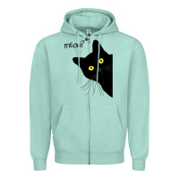 Seafoam black cat day halloween black cat meow Zipper Hoodie - tuanDangUi