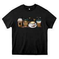 Black coffee latte coffee cups Heavy Core Tee - MaliasSmallBusiness