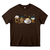 Chocolate Brown coffee latte coffee cups Heavy Core Tee - MaliasSmallBusiness