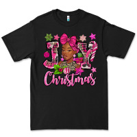Black pink christmas joy black woman Premium Tee - MaliasSmallBusiness