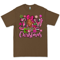 Cacao pink christmas joy black woman Premium Tee - MaliasSmallBusiness