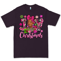 Plum pink christmas joy black woman Premium Tee - MaliasSmallBusiness