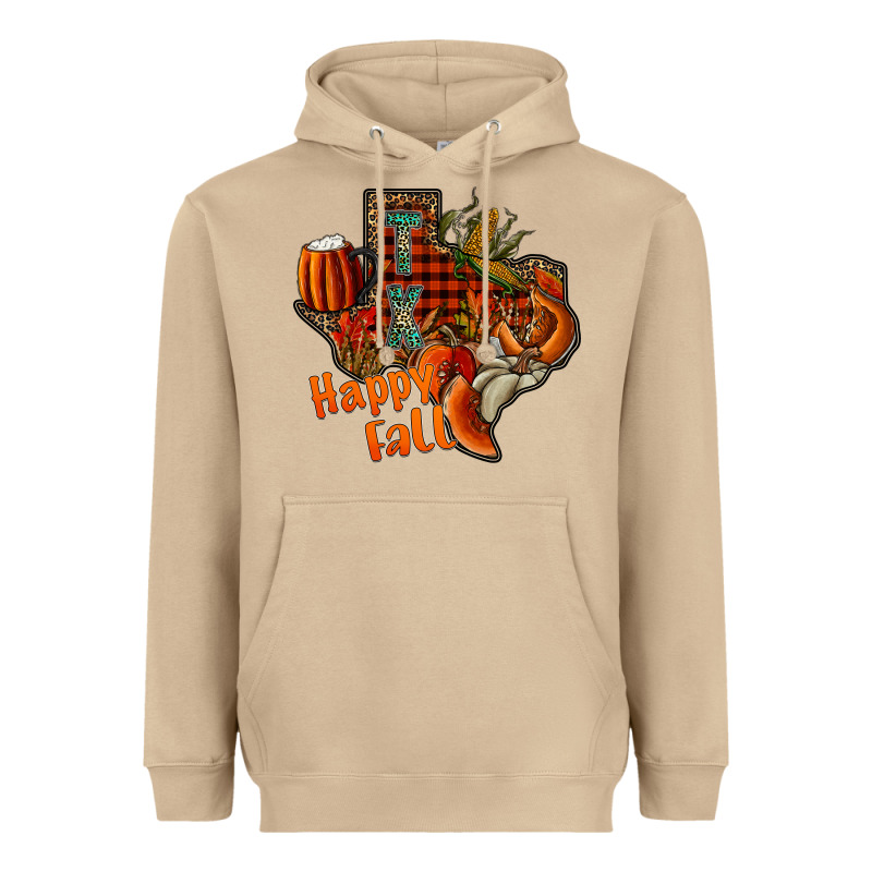 Happy Fall Texas Heavyweight Hoodie by CowhideDigitalArt | Teevron