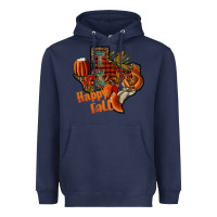 Navy happy fall texas Heavyweight Hoodie - CowhideDigitalArt