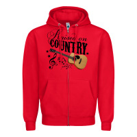 Red Raised On Country Country Life Country Music Lover Zipper Hoodie - tuanDangUi