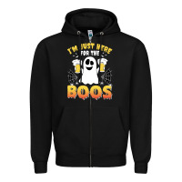 Black i'm just here for the boos halloween costume gift Zipper Hoodie - tuanDangUi