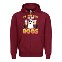 Burgundy i'm just here for the boos halloween costume gift Zipper Hoodie - tuanDangUi
