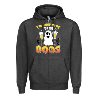 Charcoal Heather i'm just here for the boos halloween costume gift Zipper Hoodie - tuanDangUi