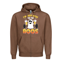 Chestnut i'm just here for the boos halloween costume gift Zipper Hoodie - tuanDangUi