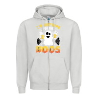 Dove Grey i'm just here for the boos halloween costume gift Zipper Hoodie - tuanDangUi