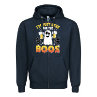 Navy i'm just here for the boos halloween costume gift Zipper Hoodie - tuanDangUi