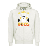 Oatmeal Heather i'm just here for the boos halloween costume gift Zipper Hoodie - tuanDangUi