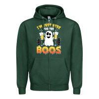 Sports Green i'm just here for the boos halloween costume gift Zipper Hoodie - tuanDangUi
