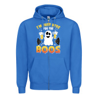 True Royal i'm just here for the boos halloween costume gift Zipper Hoodie - tuanDangUi