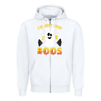 White i'm just here for the boos halloween costume gift Zipper Hoodie - tuanDangUi