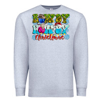 Heather Grey Rowdy Howdy Christmas Premium Sweatshirt - CowhideDigitalArt