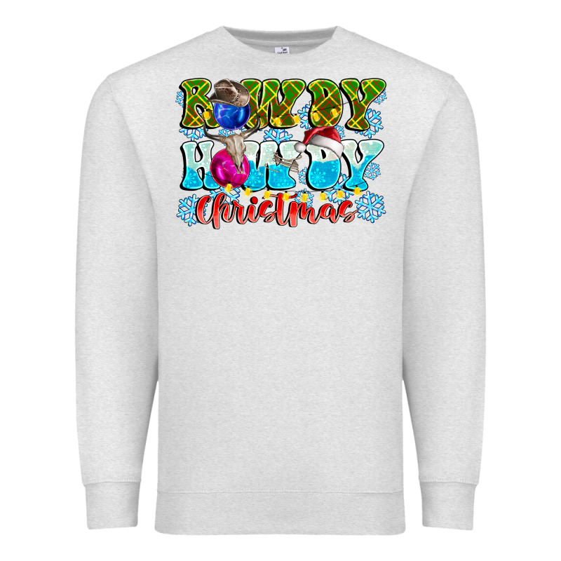 Rowdy Howdy Christmas Premium Sweatshirt by CowhideDigitalArt | Teevron