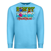 Ocean Blue Rowdy Howdy Christmas Premium Sweatshirt - CowhideDigitalArt