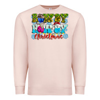 Pale Pink Rowdy Howdy Christmas Premium Sweatshirt - CowhideDigitalArt