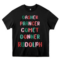 Black dasher dancer prancer vixer comet cupid donner bli Heavy Core Tee - MaliasSmallBusiness