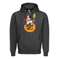 Charcoal Heather sexy witch halloween costume blackcraft pumpkin wi Zipper Hoodie - tuanDangUi