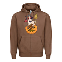 Chestnut sexy witch halloween costume blackcraft pumpkin wi Zipper Hoodie - tuanDangUi