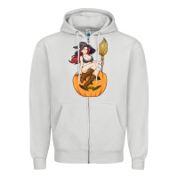 Dove Grey sexy witch halloween costume blackcraft pumpkin wi Zipper Hoodie - tuanDangUi
