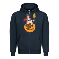 Navy sexy witch halloween costume blackcraft pumpkin wi Zipper Hoodie - tuanDangUi