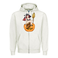 Oatmeal Heather sexy witch halloween costume blackcraft pumpkin wi Zipper Hoodie - tuanDangUi